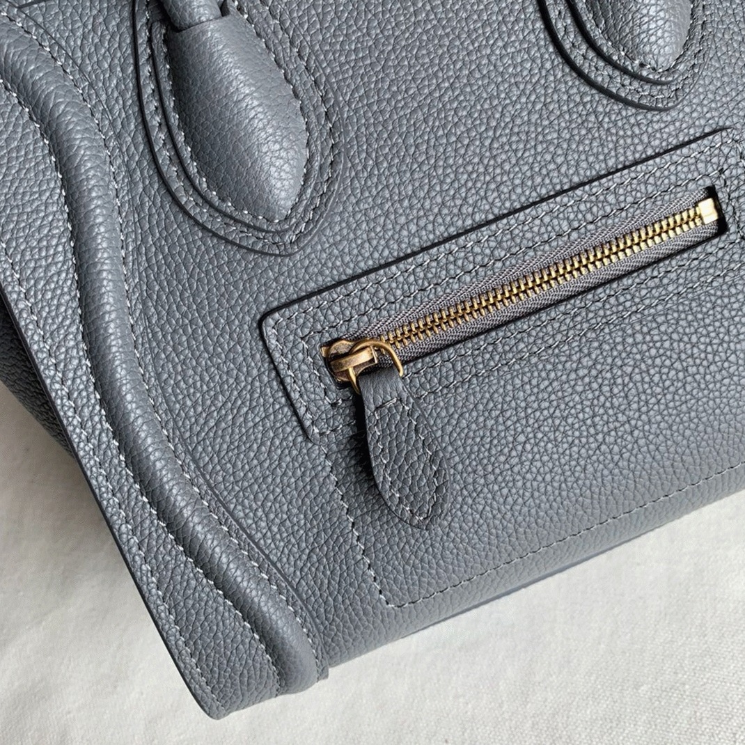 Celine Nano Luggage Tote Bag Faux in Kohl angle 3
