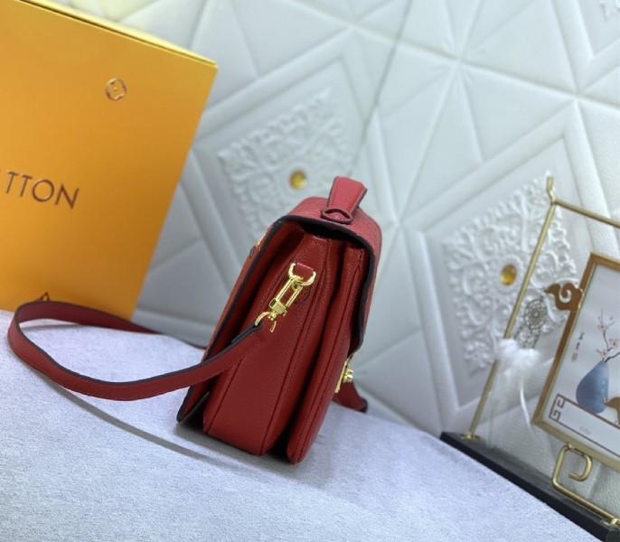 LV Monogram Empreinte Leather Metis In Red angle 4