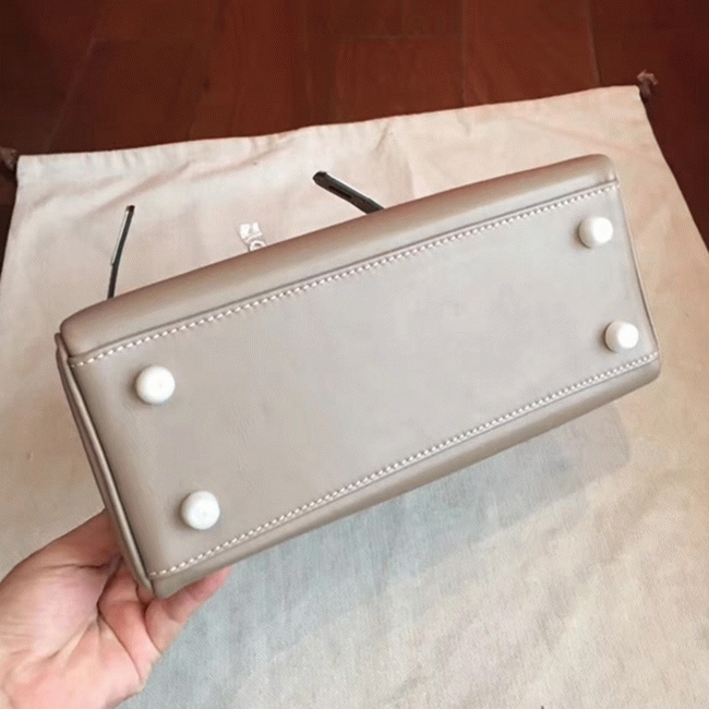 Grey Swift Knockoff Hermes Retourne Kelly 25cm Luxe Tote angle 5