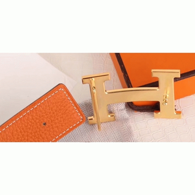 Top replica Hermes H belt buckle in orange color angle 5