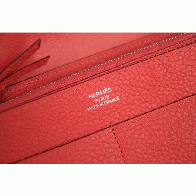 Rose lipstick copy Hermes Dogon combine wallet angle 3