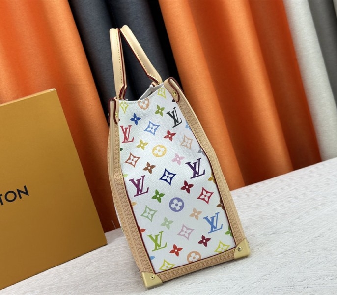 Louis Vuitton X TM Multicolored Onthego MM In White angle 5