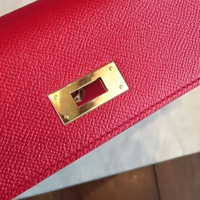 Red Epsom Replica Hermes Kelly 32cm Sellier Classic Bag angle 5