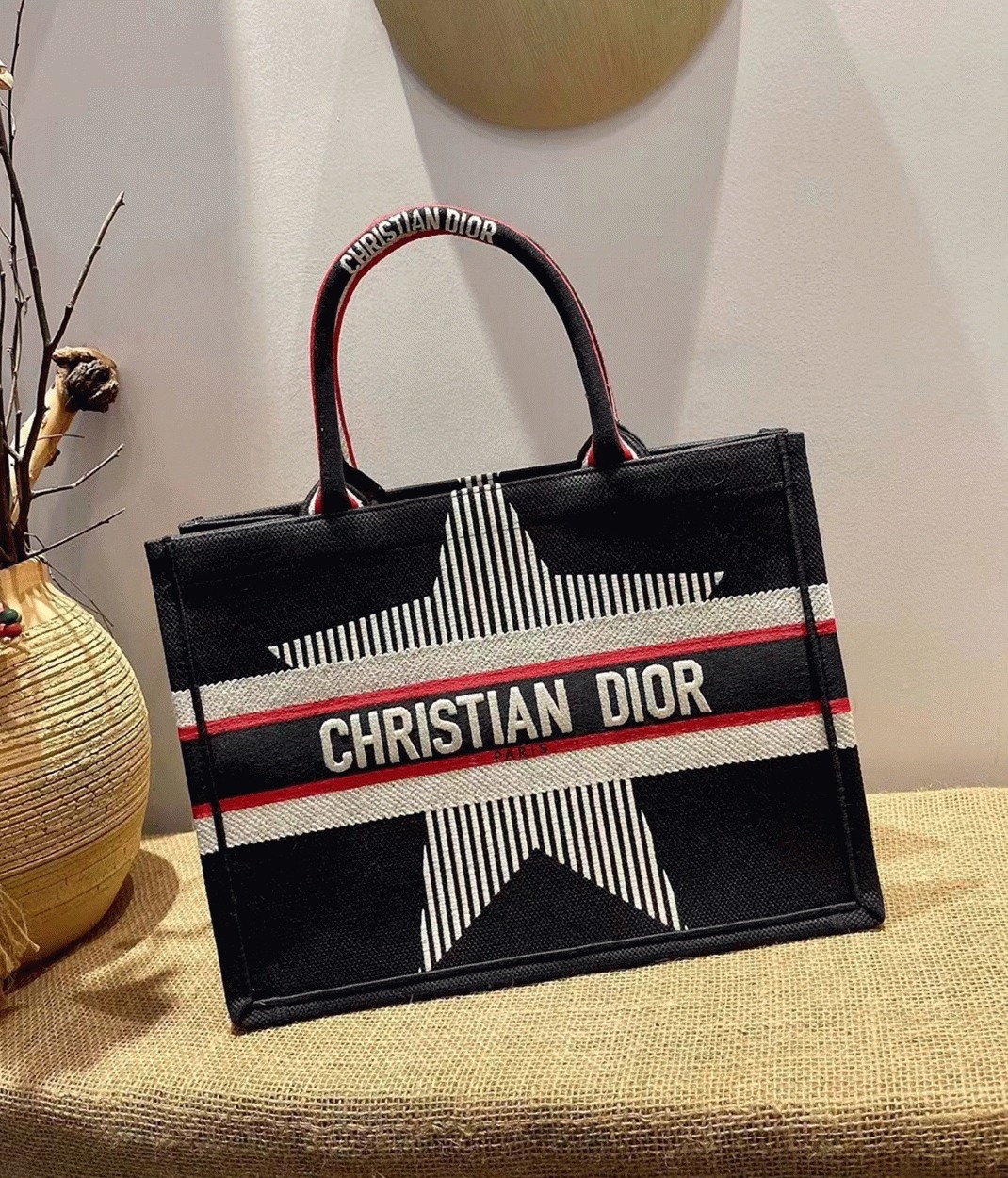 Dior Large Book Tote Bag Replica in DiorAlps Blue Three-Tone Embroidery angle 4