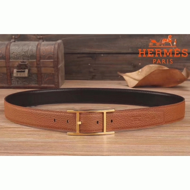 1:1 replica Hermes Quentin reversible belt in brown tone angle 2