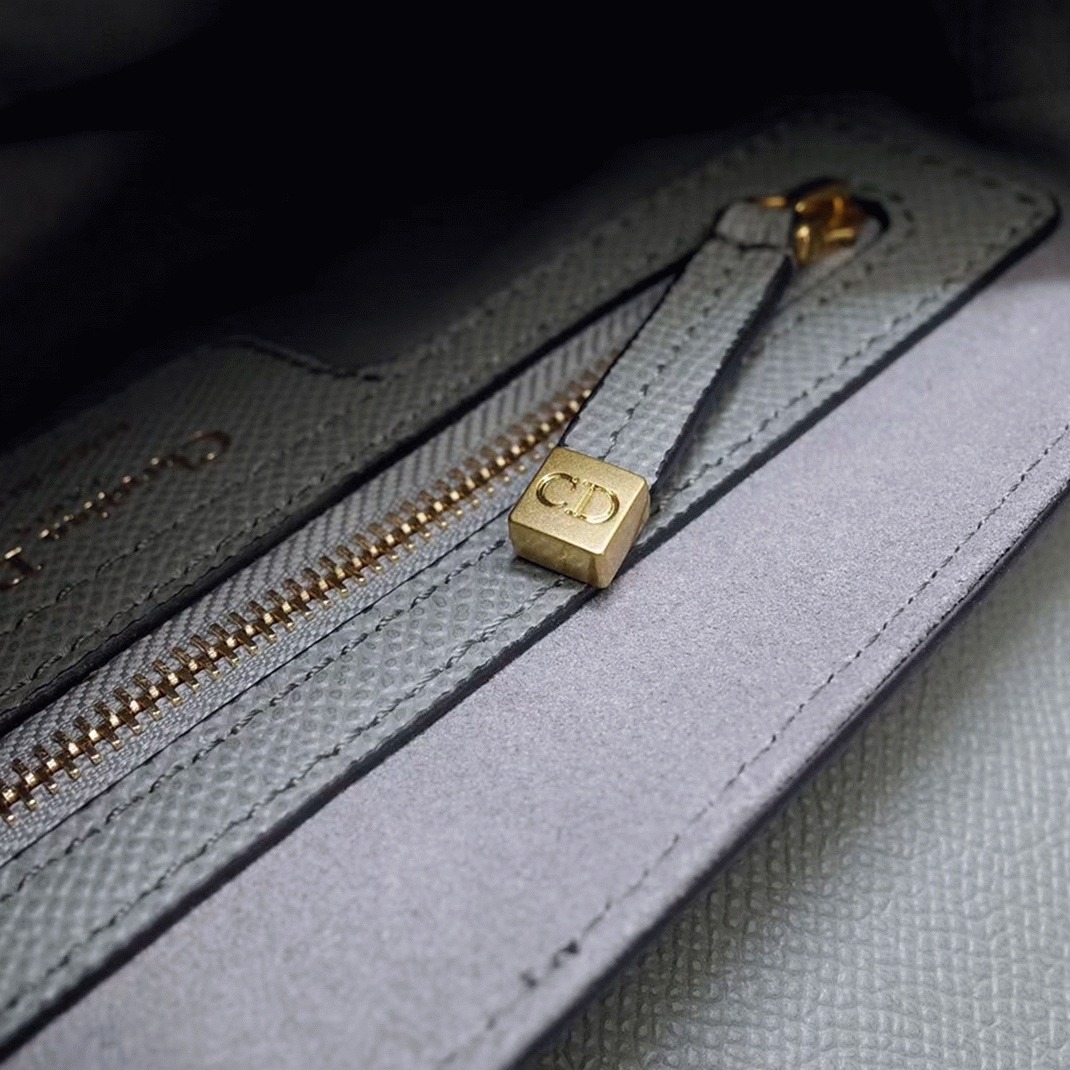 Dior Saddle Bag Fake in Gray Grained Calfskin angle 4