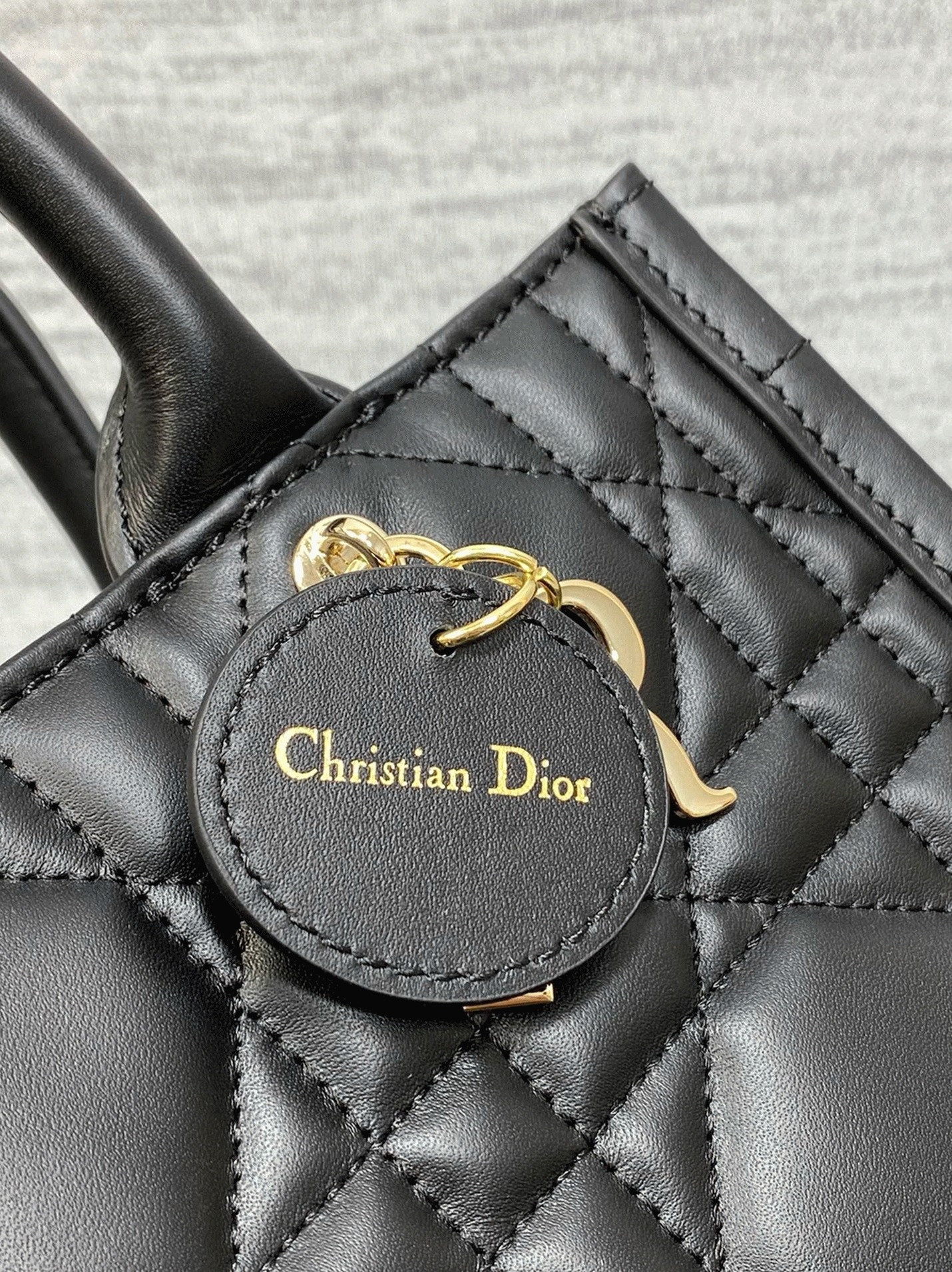 Dior Small Book Tote Bag Fake with Strap in Black angle 3