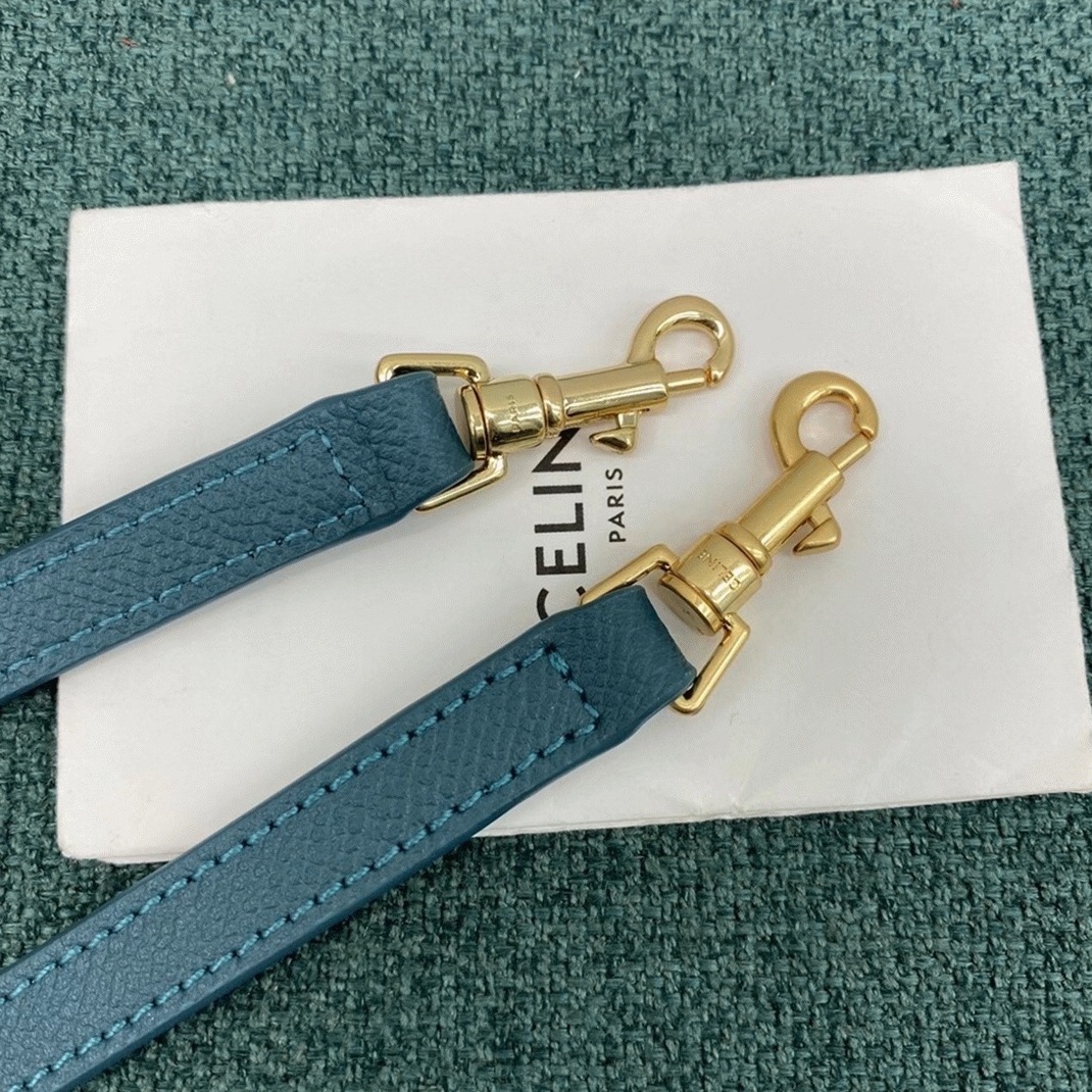 Celine Belt Nano Bag Imitation in Prussian Blue angle 5