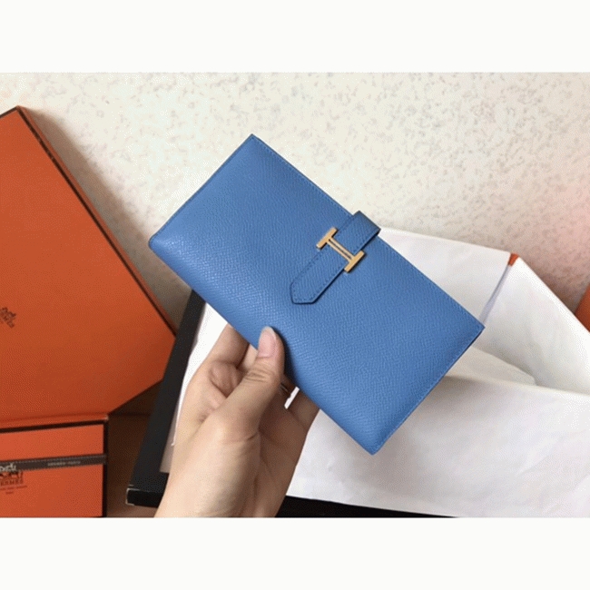 Blue Jean Epsom Replica Hermes Bearn Wallet angle 5