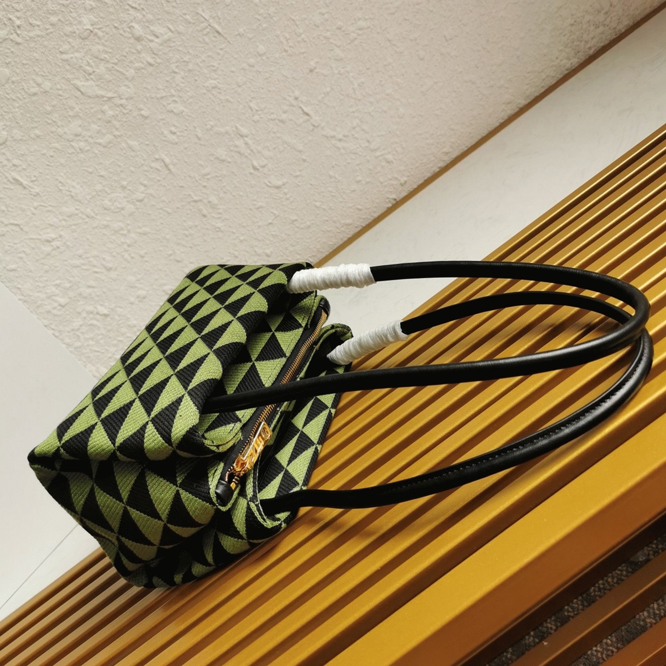 Prada Supernova Small Shoulder Bag Replica in Black/Green angle 4