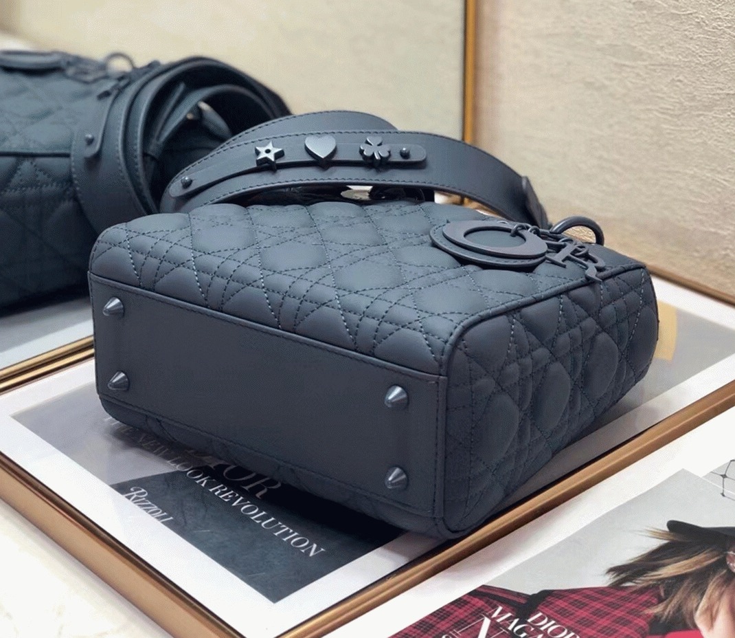 Dior Small Lady Dior My ABCDior Bag Replica in Blue angle 2