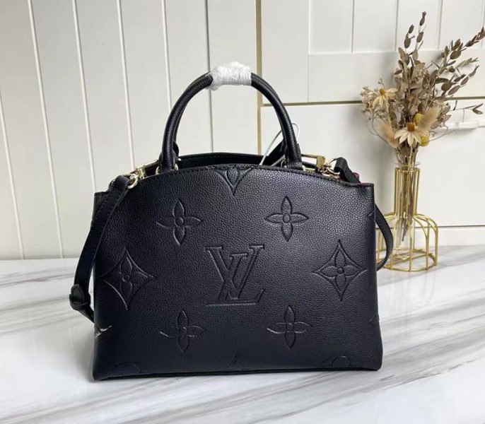 Louis Vuitton Monogram Empreinte Leather Petit Palais Handbag In Black angle 5