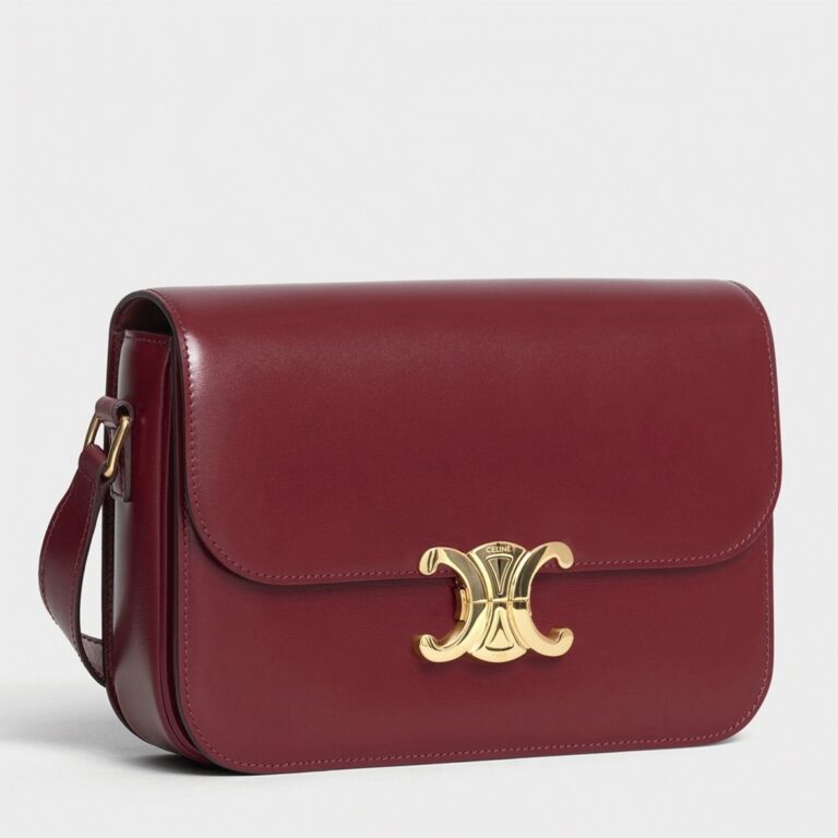 Top Quality Replica Celine Triomphe Medium Bag In Bordeaux