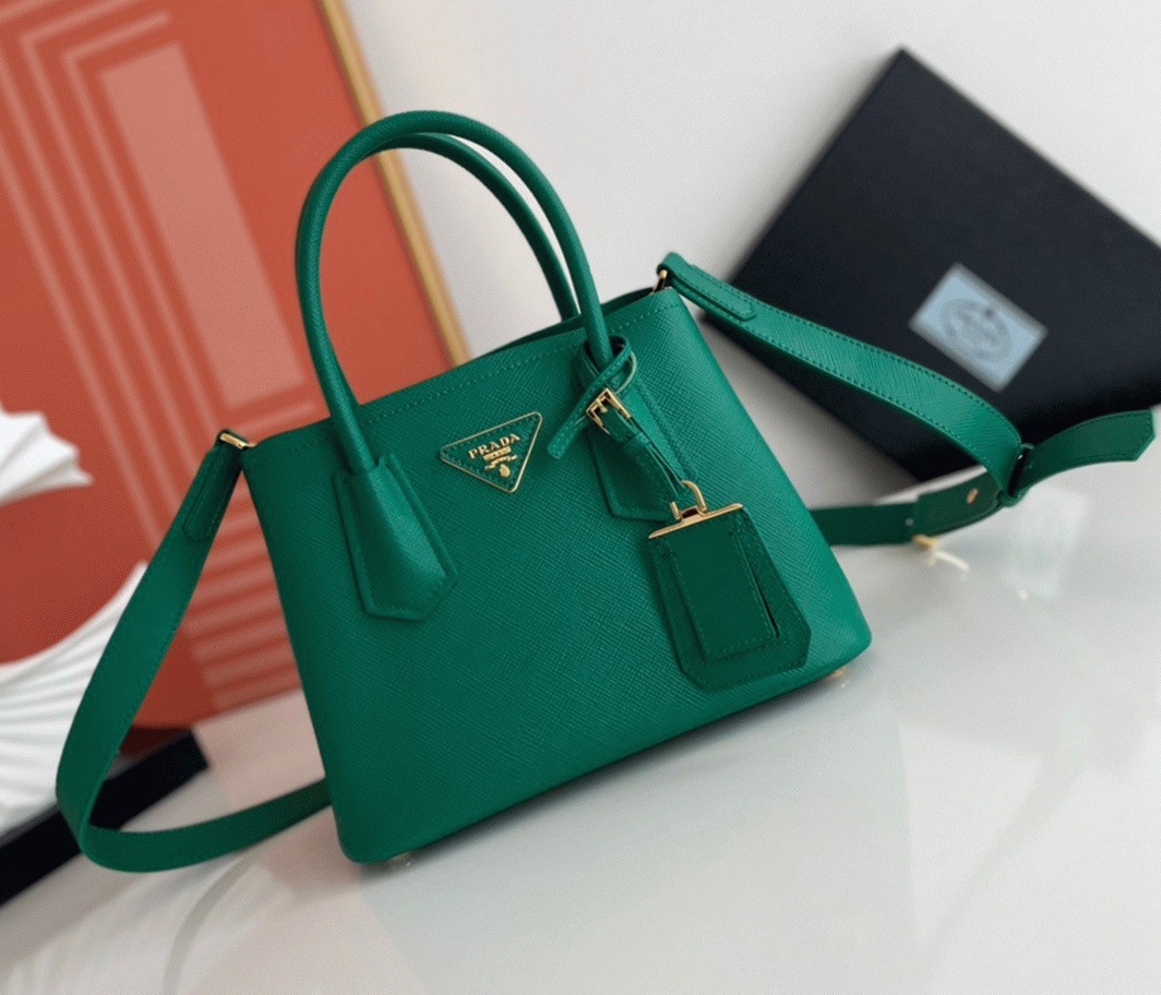 Green Prada Double Mini Bag Best Replica angle 4