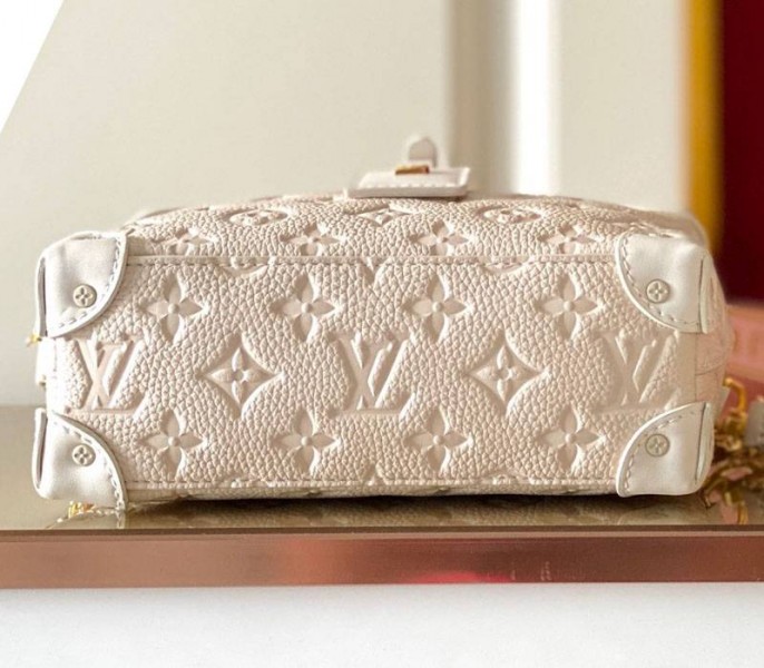 Louis Vuitton Monogram Empreinte Petite Malle Souple Handbag In Cream angle 4