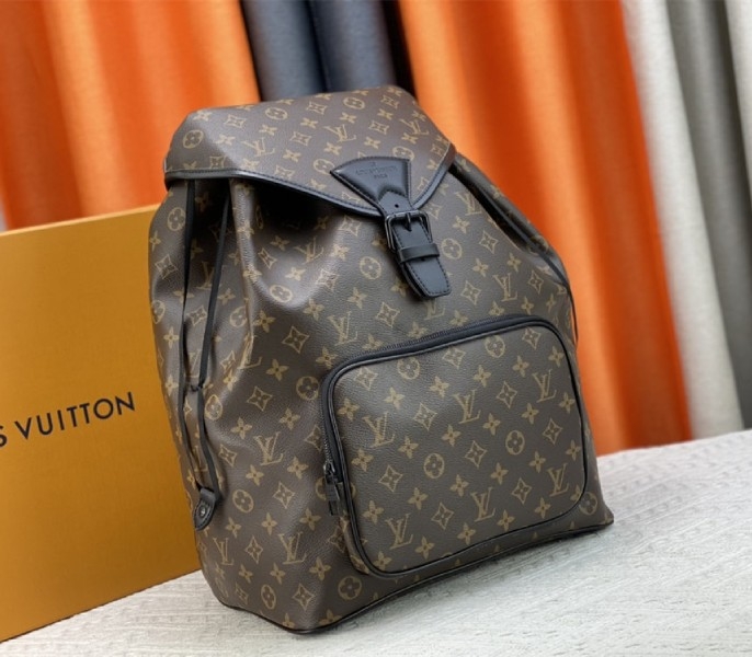Louis Vuitton Monogram Canvas Montsouris Backpack In Black angle 2