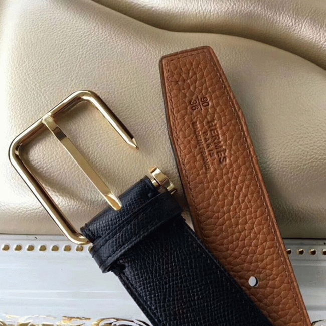 Top-rated fake Hermes Lennox belt in black angle 4