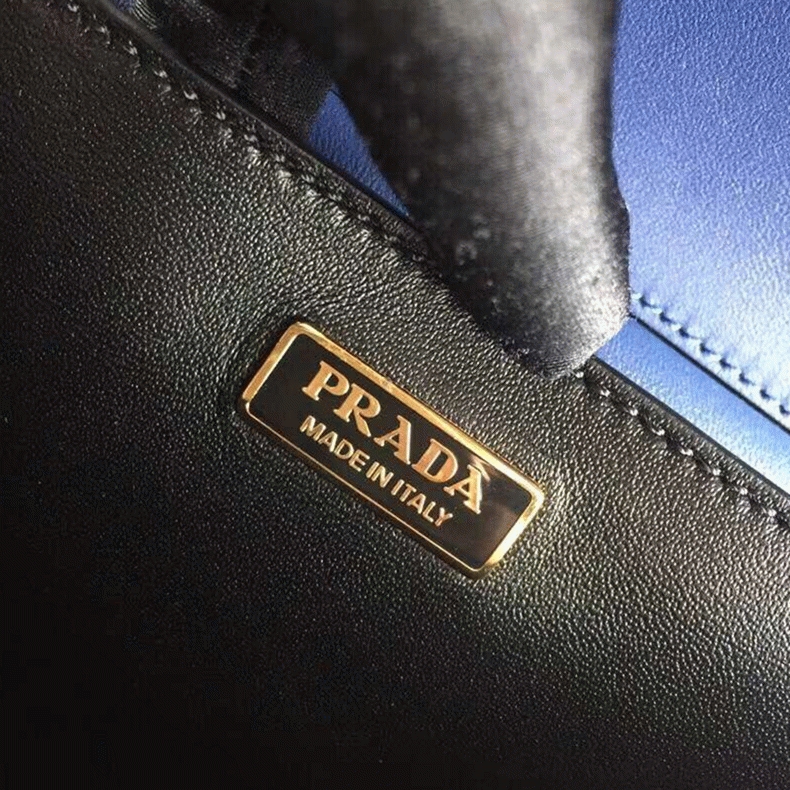 Blue/Black Prada Cahier Shoulder Bag Fake angle 3