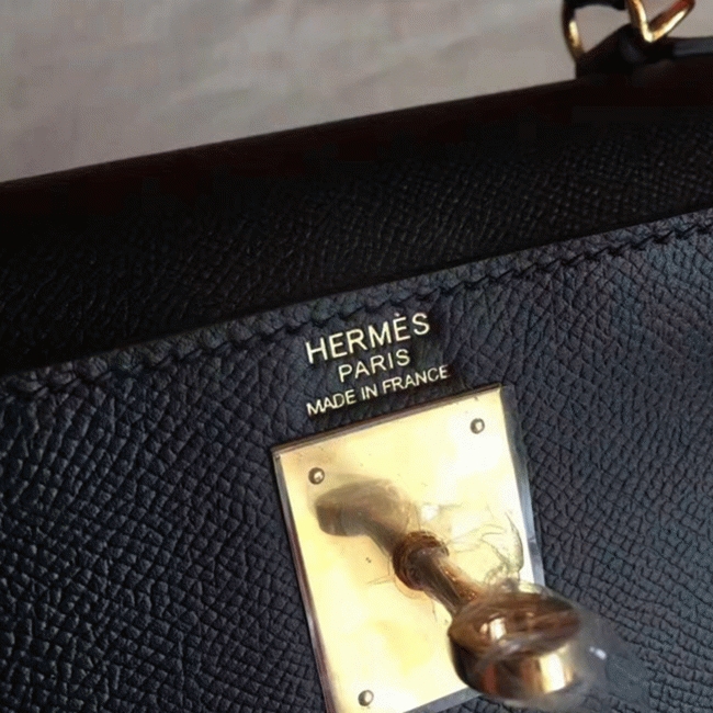 Black Epsom Fake Hermes Kelly Sellier 28cm Stylish Handbag angle 4