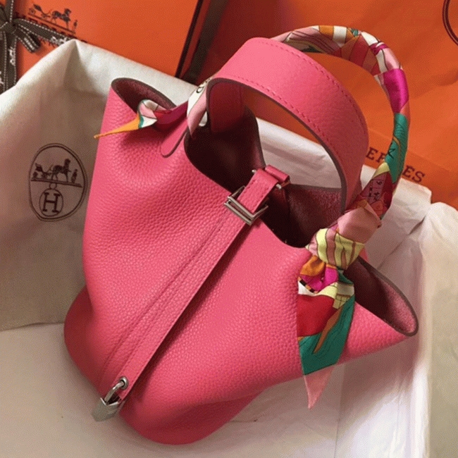 Rose lipstick cheap replica Hermes Picotin Lock 22cm handbag