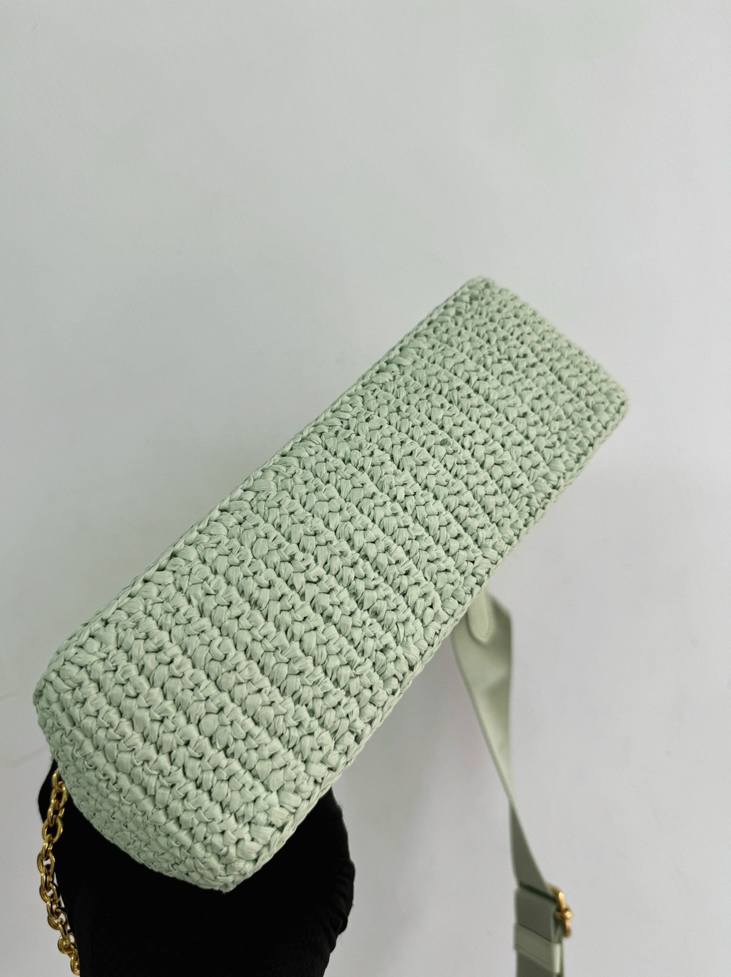 Prada Re-Edition Crochet Bag Replica in Aqua angle 4