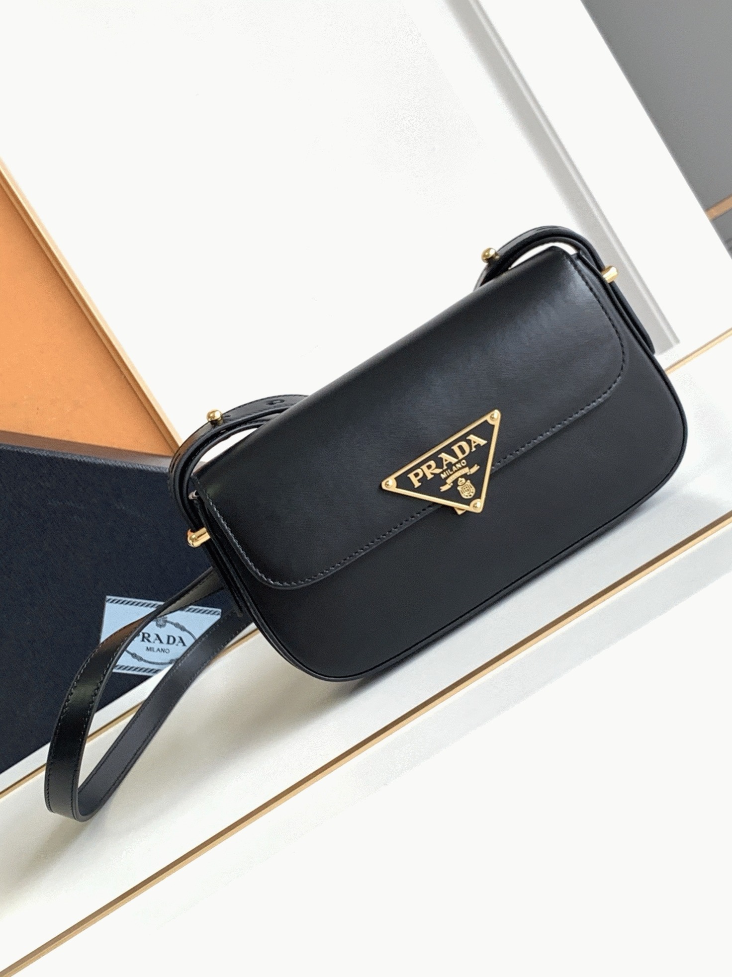 Prada Shoulder Bag Replica in Black angle 4