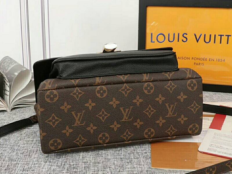 Louis Vuitton Monogram Canvas Marignan Bag In Black angle 4
