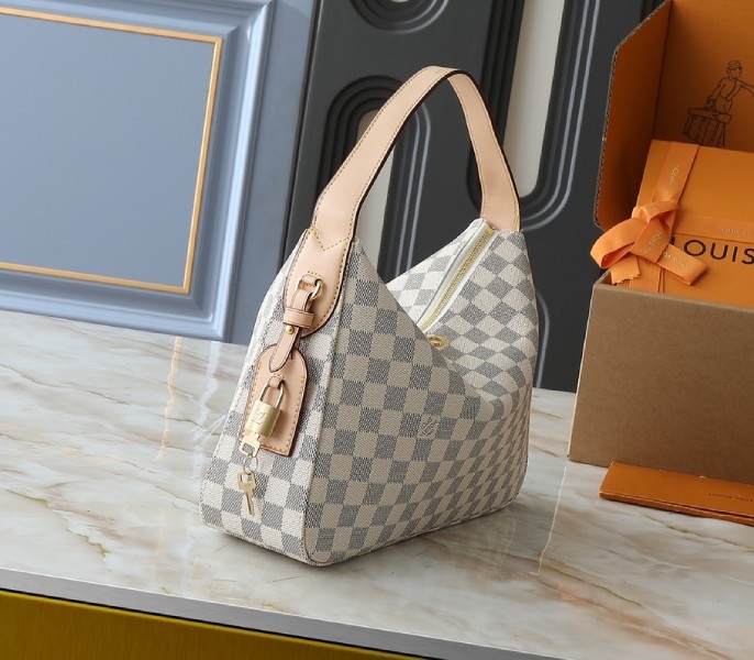 LV Damier Azur Slouchy PM angle 2