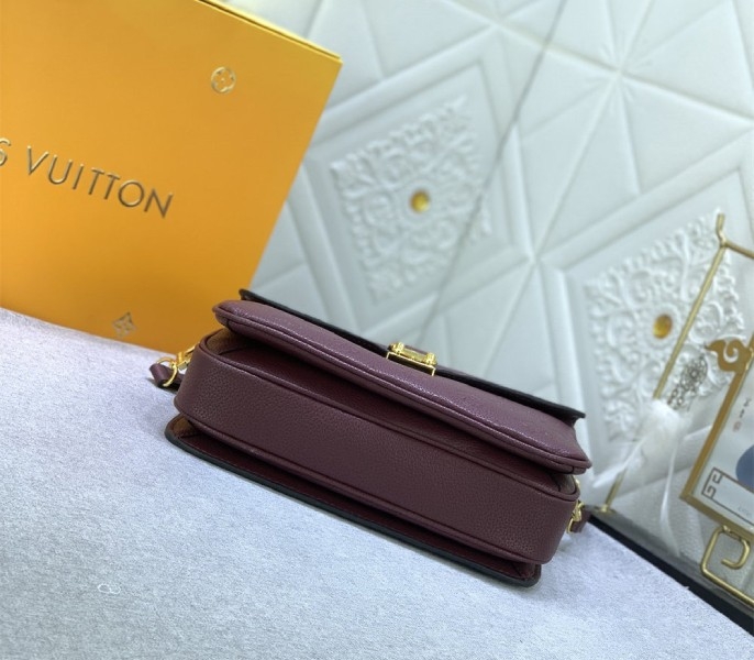 LV Monogram Empreinte Leather Metis In Wine angle 4