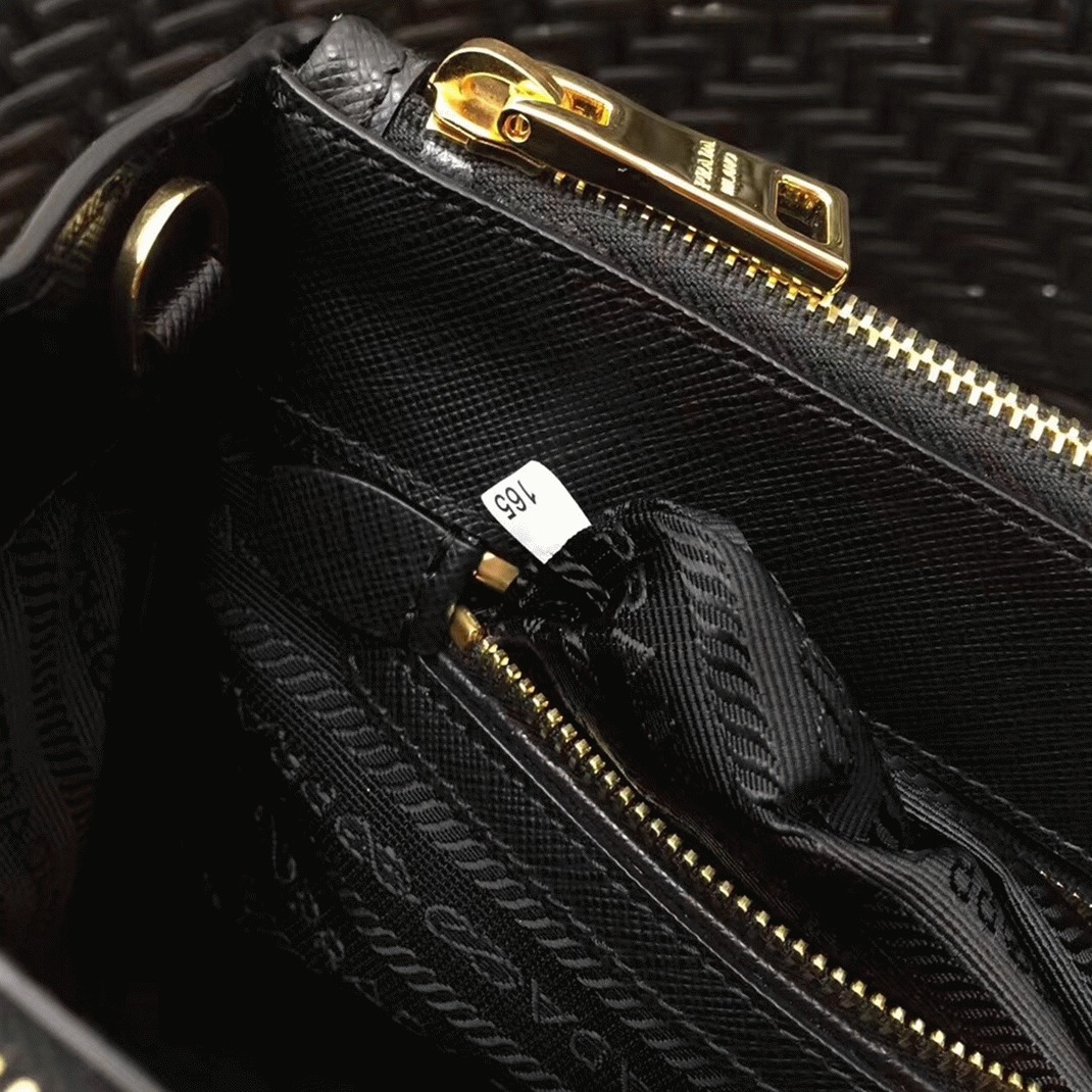 Prada Galleria Medium Bag Replica in Black angle 3