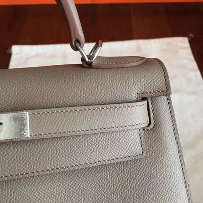 Etoupe Epsom Replica Luxury Hermes Kelly 32cm Sellier Elegant Tote angle 4
