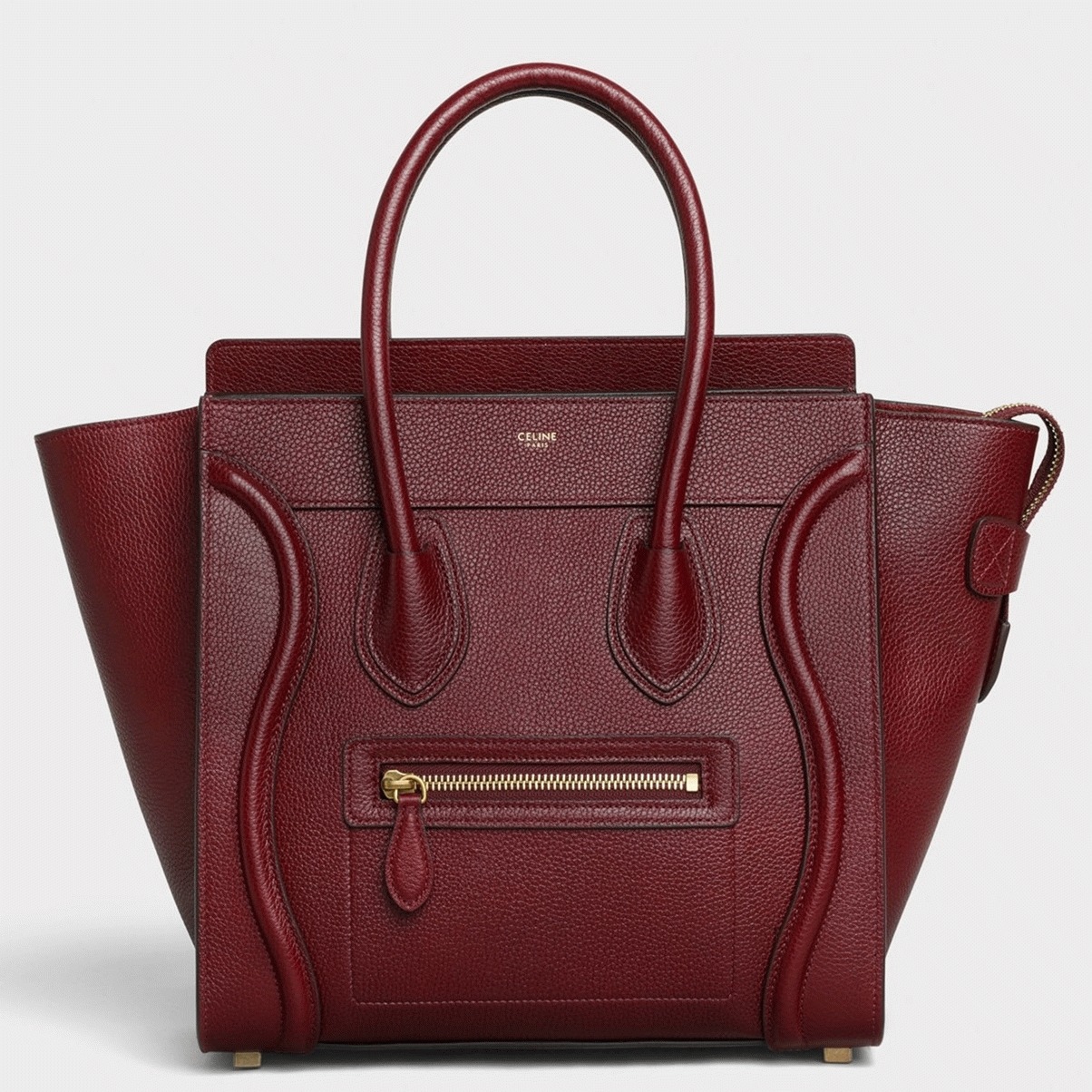 Celine Micro Luggage Tote Bag Knockoff in Dark Red