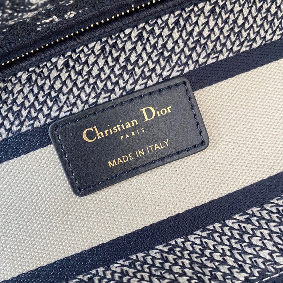 Dior Lady D-Lite Large Bag Fake in Blue Toile de Jouy Reverse Embroidery angle 3