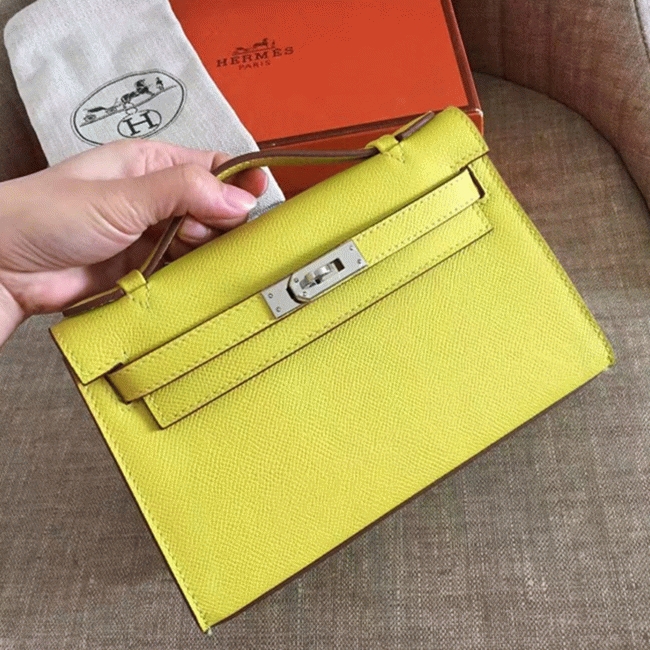 Soufre Epsom Knockoff Hermes Kelly Pochette Vibrant Handbag