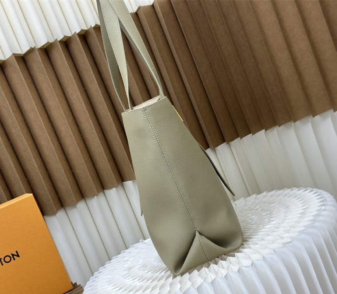 Louis Vuitton Low Key Cabas MM Bag In Limestone Gray angle 3