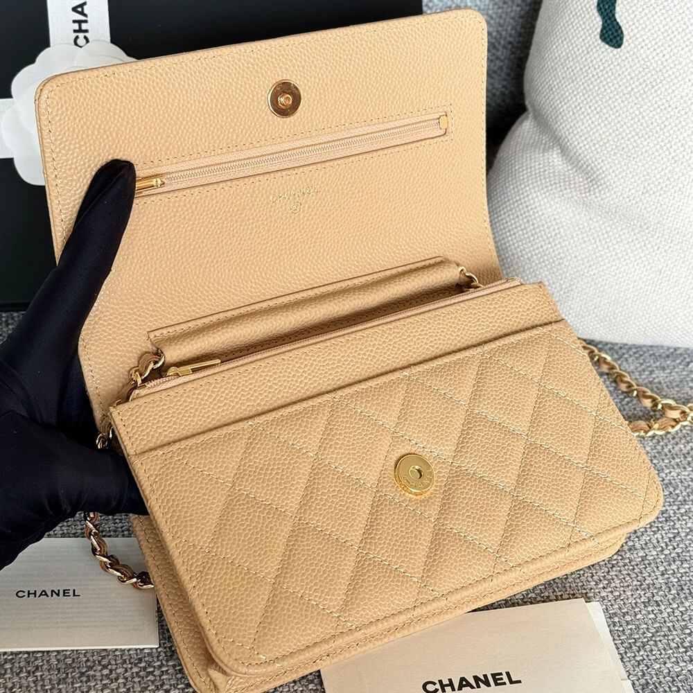 Chanel classic chain wallet angle 5