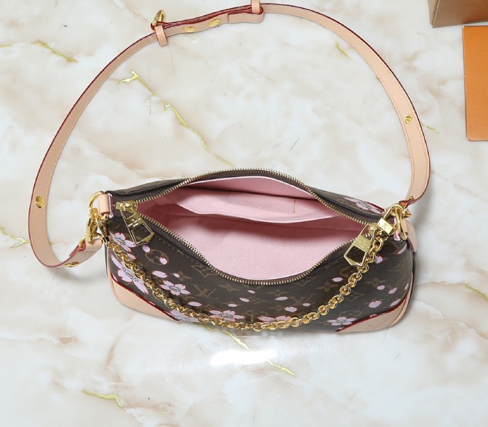 X TM Monogram Canvas Boulogne PM With Cherry Blossom angle 3