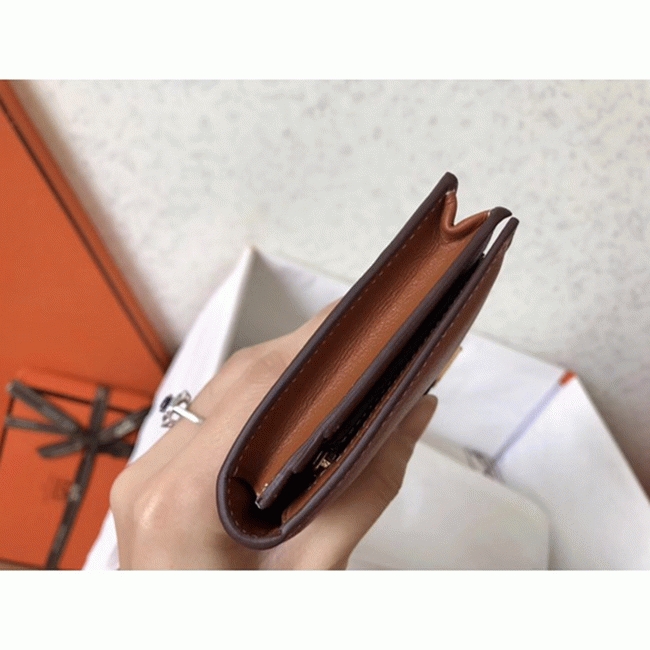 Gold Swift Fake Luxury Hermes Bearn Wallet angle 4