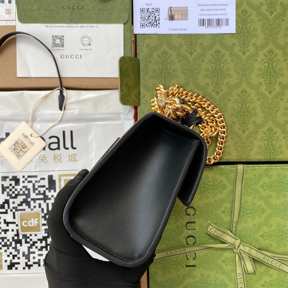 Padlock small GG bees shoulder bag angle 4