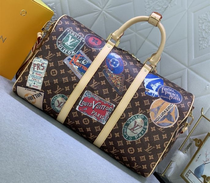 Louis Vuitton Flight Mode Monogram Canvas Keepall Bandouliere 45 Travel Bag angle 3