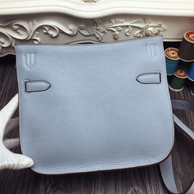 Blue lin fake designer Hermes Jypsiere 34cm handbag angle 2