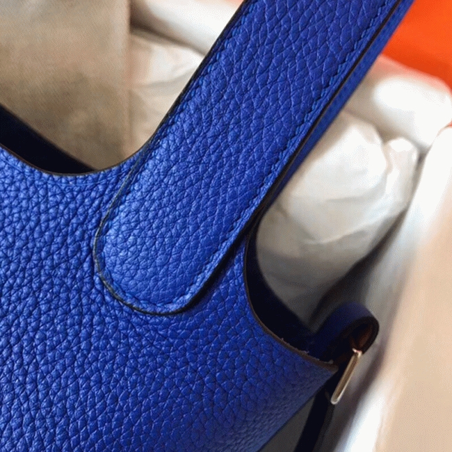 Electric blue knockoff Hermes Picotin Lock 18cm handbag angle 4