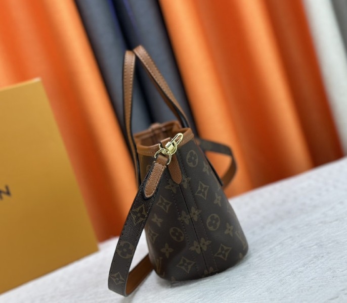 Louis Vuitton Neverfull Bandouliere Inside Out BB Tote In Monogram Canvas And Brown Leather angle 3