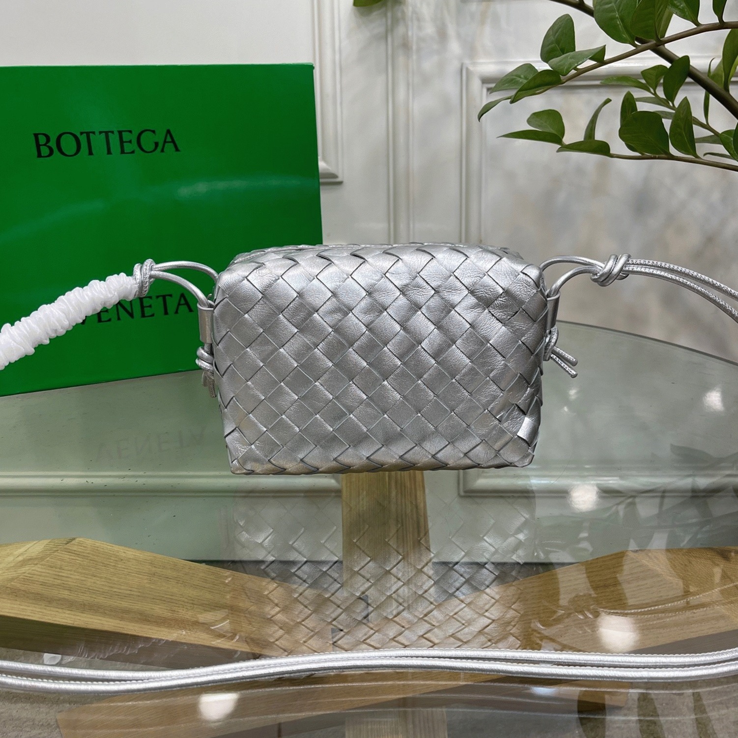 Replica Bottega Veneta Loop Small Bag Silver angle 5