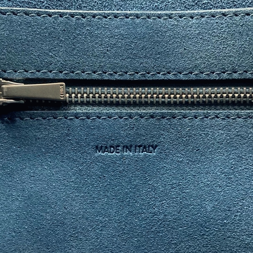 Top Quality Knockoff Celine Sangle Small Bucket Bag In Slate Blue Calfskin angle 5