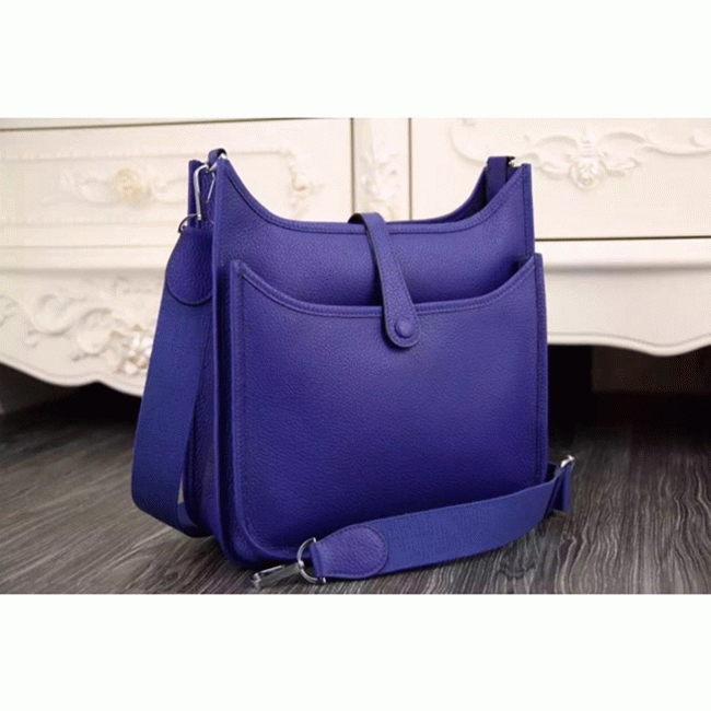 Electric Blue Evelyne III PM Bag Replica AAA Hermes Crossbody angle 2