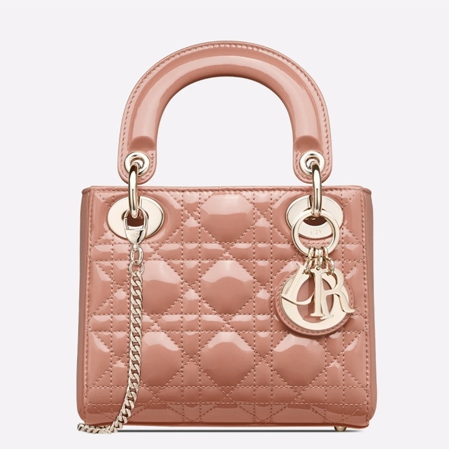 Dior Lady Dior Mini Chain Bag Fake in Nude