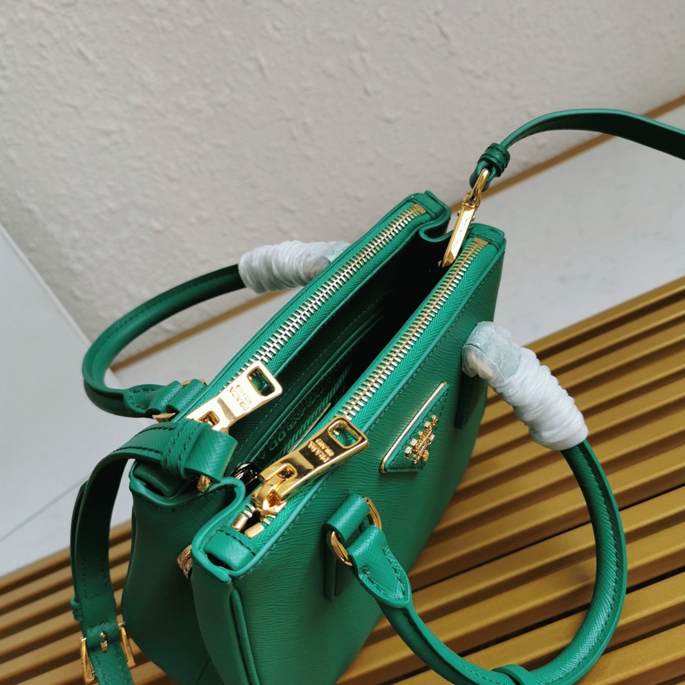 Green Prada Mini Galleria Bag Knockoff angle 3