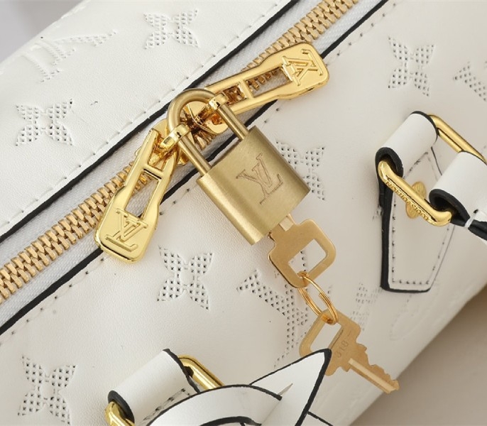 Louis Vuitton Other Leathers Speedy Bandouliere 20 Handbag In Quartz White angle 5