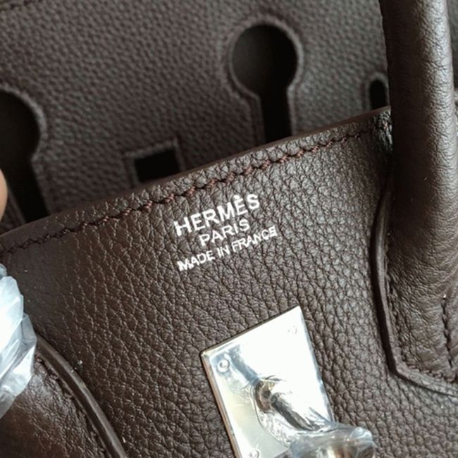 Hermes Birkin 25cm Handmade Knockoff Bag in Café Shade angle 2